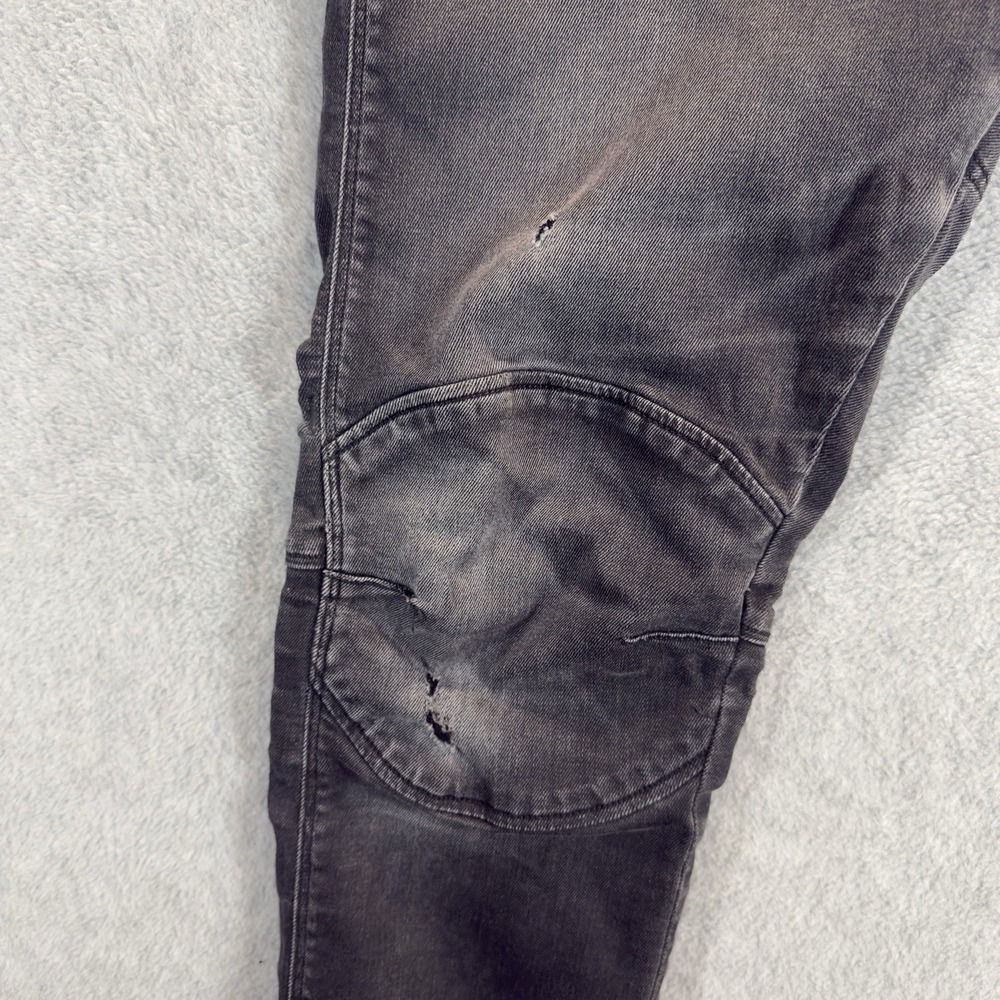 G-Star Raw 5620 3D Skinny‎ Jeans Mens 36x32 Black Distressed Stretch Rocker Moto - Picture 4 of 16